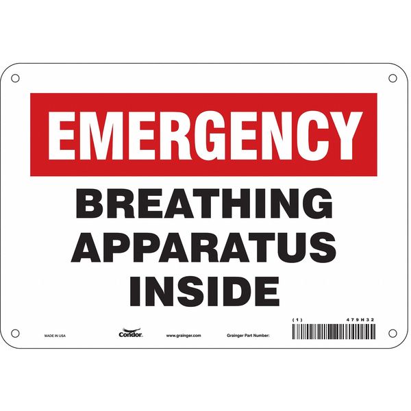 Safety Sign, 7 in Height, 10 in Width, Polyethylene, Vertical Rectangle, English, 479H32