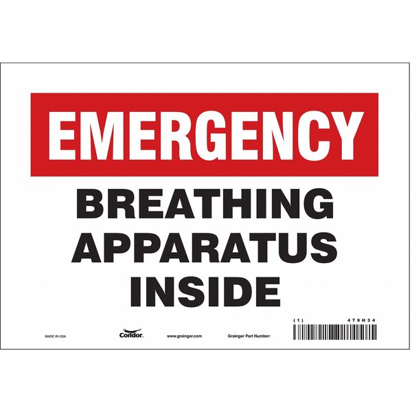Safety Sign, 7 in Height, 10 in Width, Vinyl, Vertical Rectangle, English, 479H34