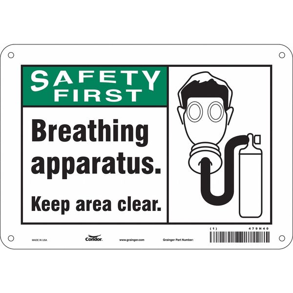 Safety Sign, 7 in Height, 10 in Width, Polyethylene, Vertical Rectangle, English, 479H40