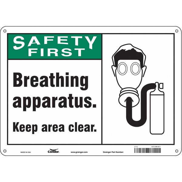 Safety Sign, 10 in Height, 14 in Width, Polyethylene, Horizontal Rectangle, English, 479H41
