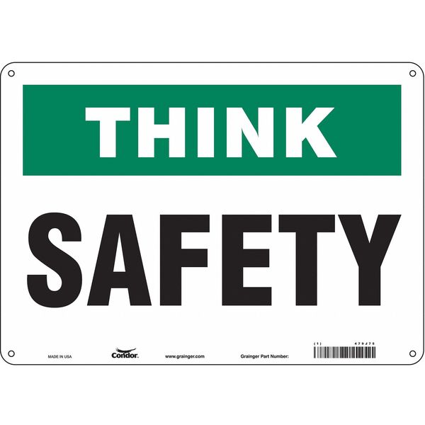 Safety Sign, 10 in Height, 14 in Width, Polyethylene, Horizontal Rectangle, English, 479J75