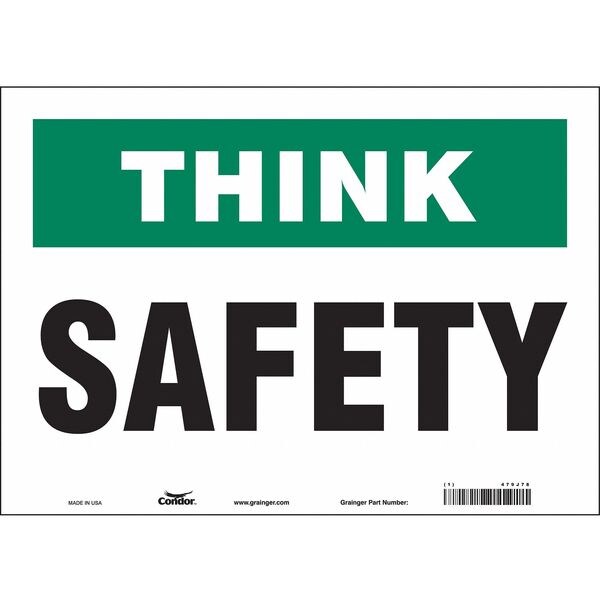 Safety Sign, 10 in Height, 14 in Width, Vinyl, Horizontal Rectangle, English, 479J78