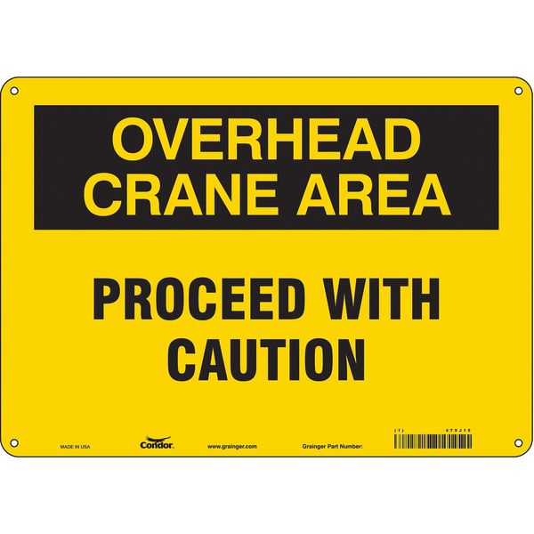 Safety Sign, 10 in Height, 14 in Width, Polyethylene, Horizontal Rectangle, English, 479J15