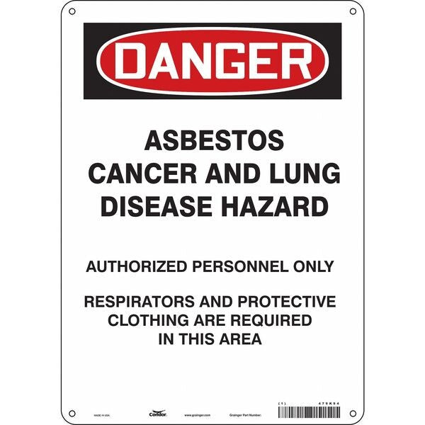Safety Sign, 14 in Height, 10 in Width, Polyethylene, Vertical Rectangle, English, 479K94