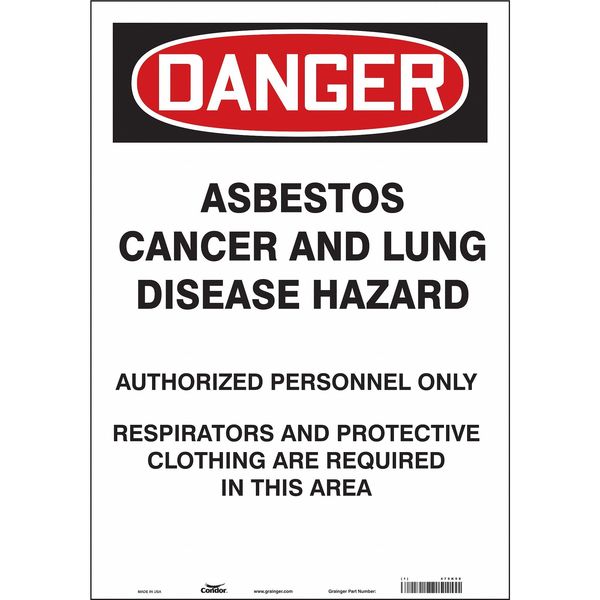 Safety Sign, 20 in Height, 14 in Width, Vinyl, Vertical Rectangle, English