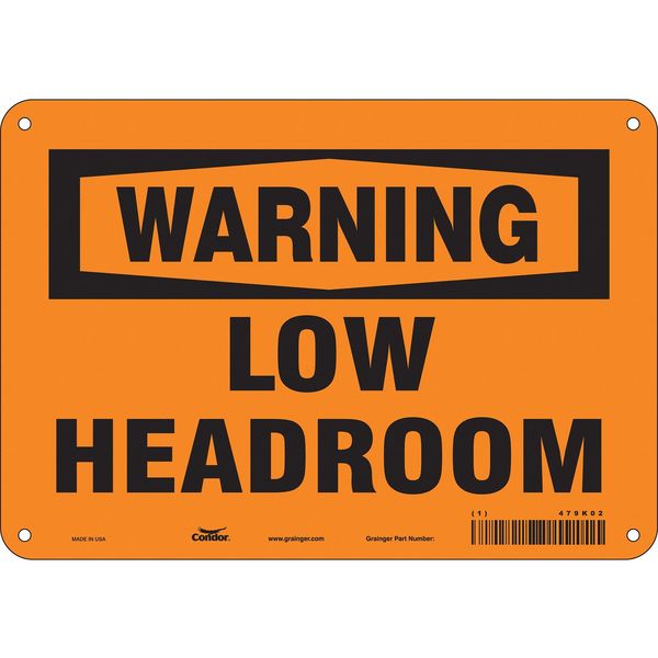 Safety Sign, 7 in Height, 10 in Width, Polyethylene, Vertical Rectangle, English, 479K02