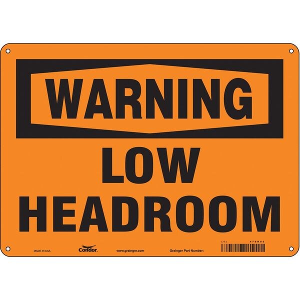 Safety Sign, 10 in Height, 14 in Width, Polyethylene, Horizontal Rectangle, English, 479K03