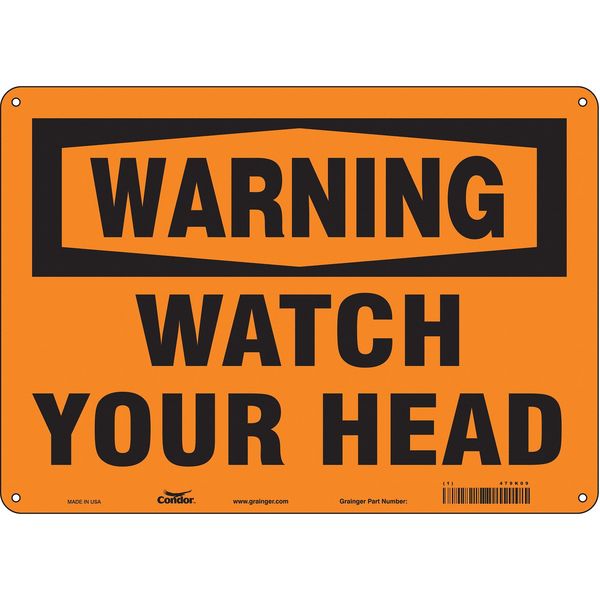 Safety Sign, 10 in Height, 14 in Width, Polyethylene, Horizontal Rectangle, English, 479K09