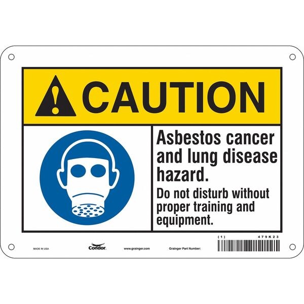Safety Sign, 7 in Height, 10 in Width, Polyethylene, Vertical Rectangle, English, 479K23