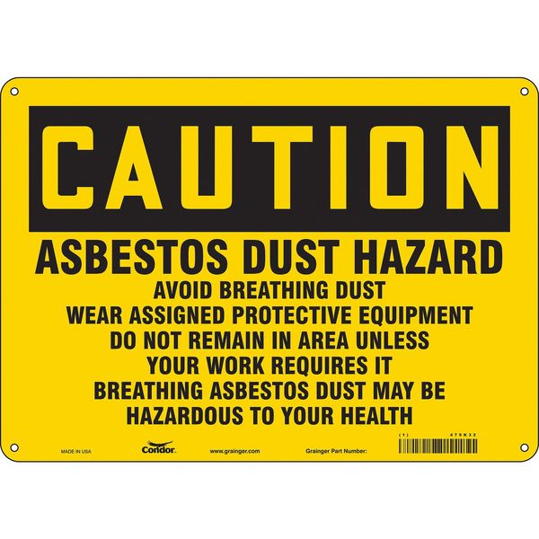 Safety Sign, 10 in Height, 14 in Width, Polyethylene, Horizontal Rectangle, English, 479K32