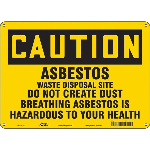 Safety Sign, 10 in Height, 14 in Width, Polyethylene, Horizontal Rectangle, English, 479K42