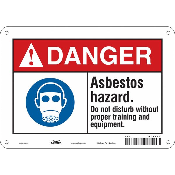 Safety Sign, 7 in Height, 10 in Width, Polyethylene, Vertical Rectangle, English, 479K63