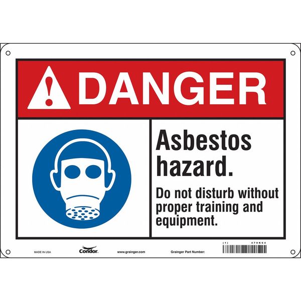 Safety Sign, 10 in Height, 14 in Width, Polyethylene, Horizontal Rectangle, English, 479K64