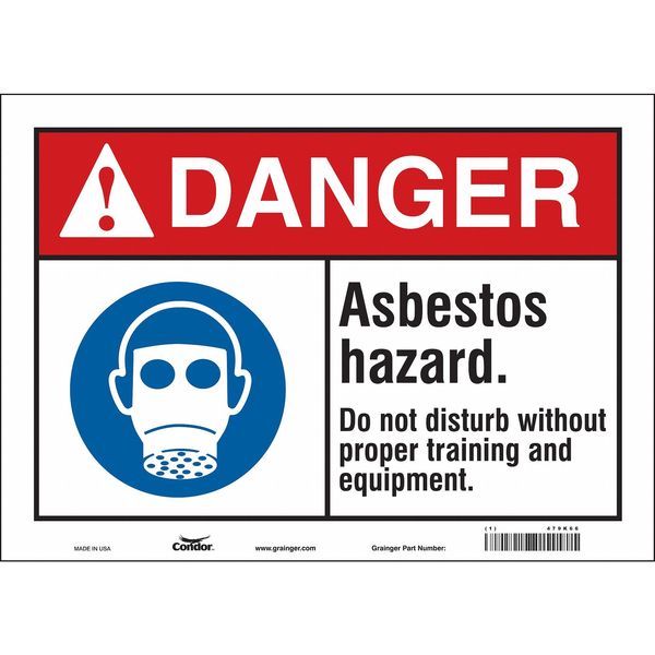 Safety Sign, 10 in Height, 14 in Width, Vinyl, Horizontal Rectangle, English, 479K66