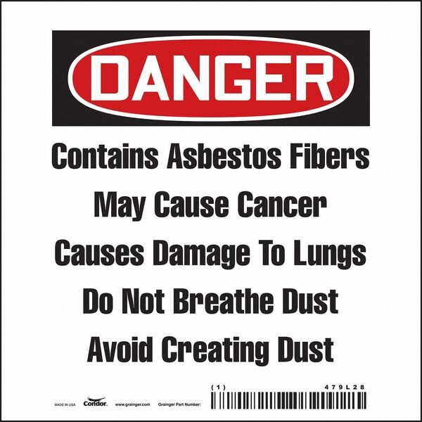 Safety Sign, 4 in Height, 4 in Width, Vinyl, Square, English