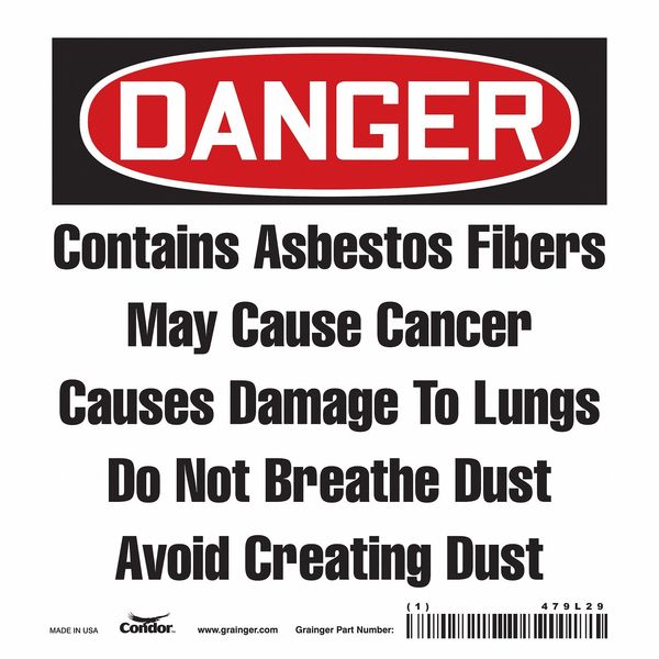 Safety Sign, 6 in H, 6 in W, Vinyl, Square, English, 479L29