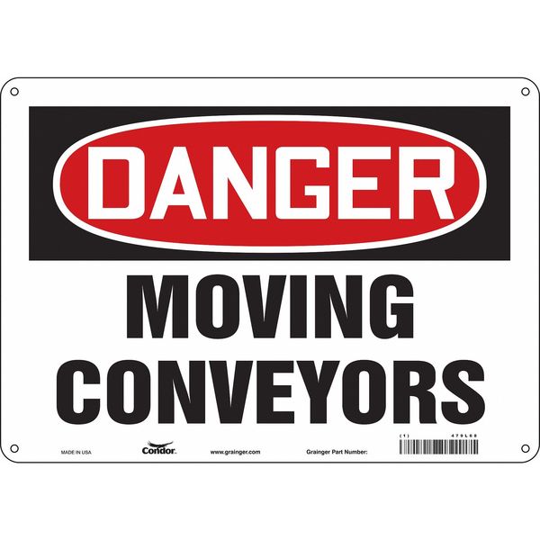 Safety Sign, 10 in Height, 14 in Width, Polyethylene, Horizontal Rectangle, English, 479L68