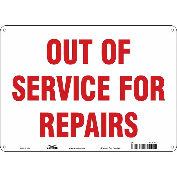 Safety Sign, 10 in Height, 14 in Width, Polyethylene, Horizontal Rectangle, English, 479M02