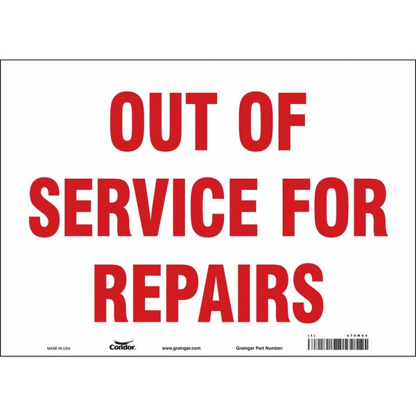 Safety Sign, 10 in Height, 14 in Width, Vinyl, Horizontal Rectangle, English, 479M04