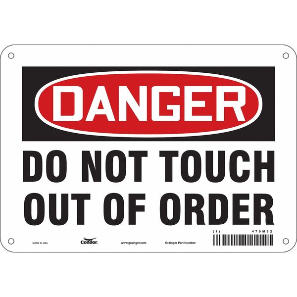 Safety Sign, 7 in Height, 10 in Width, Polyethylene, Vertical Rectangle, English, 479M32