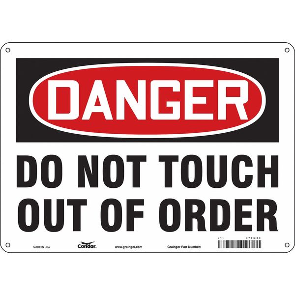 Safety Sign, 10 in Height, 14 in Width, Polyethylene, Horizontal Rectangle, English, 479M33