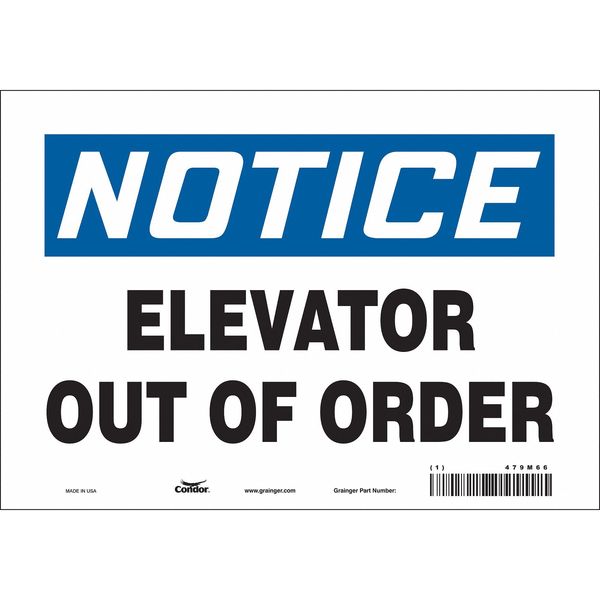 Safety Sign, 7 in Height, 10 in Width, Vinyl, Vertical Rectangle, English, 479M66