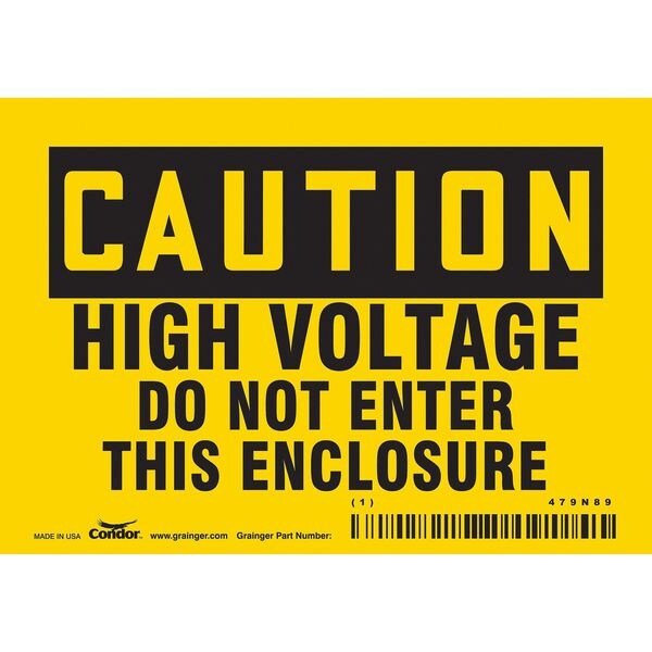 Safety Sign, 3 1/2 in Height, 5 in Width, Vinyl, Horizontal Rectangle, English, 479N89