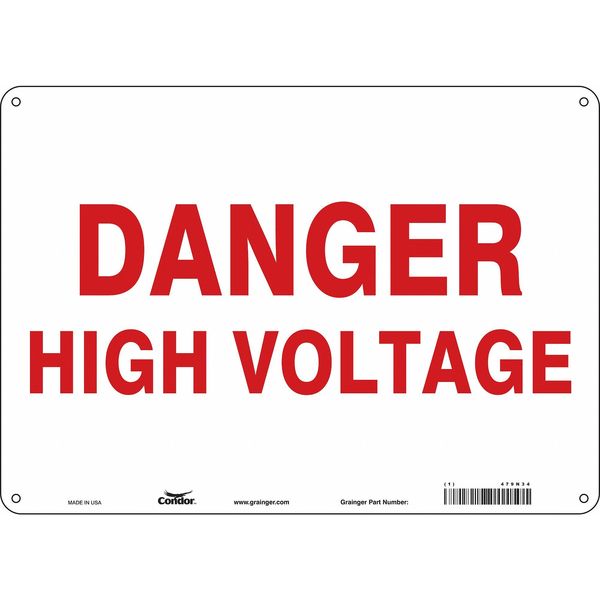 Safety Sign, 10 in Height, 14 in Width, Polyethylene, Horizontal Rectangle, English, 479N34