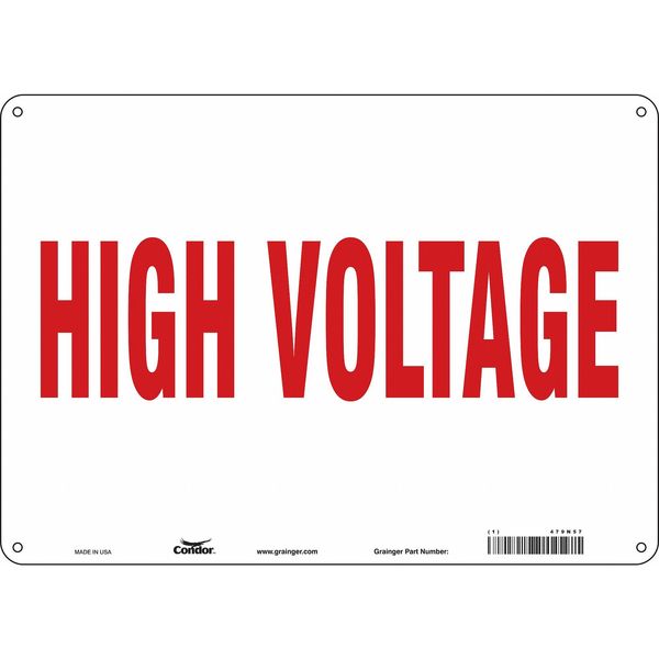 Safety Sign, 10 in Height, 14 in Width, Polyethylene, Horizontal Rectangle, English, 479N57