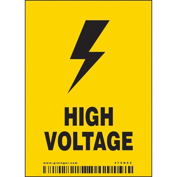 Safety Sign, 4 in Height, 2 7/8 in Width, Vinyl, Vertical Rectangle, English