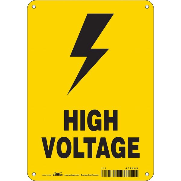 Safety Sign, 10 in Height, 7 in Width, Polyethylene, Horizontal Rectangle, English, 479N63