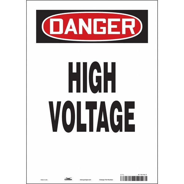 Safety Sign, 14 in Height, 10 in Width, Vinyl, Vertical Rectangle, English, 479P87