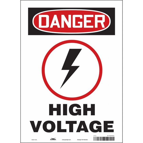 Safety Sign, 14 in Height, 10 in Width, Vinyl, Vertical Rectangle, English, 479P94