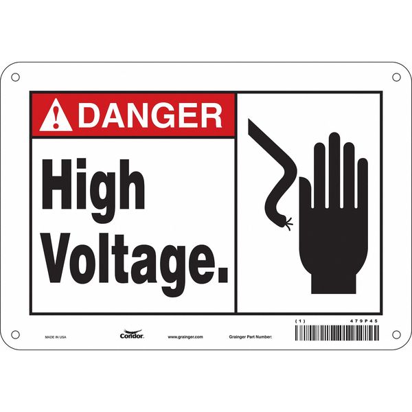 Safety Sign, 7 in Height, 10 in Width, Polyethylene, Vertical Rectangle, English, 479P45