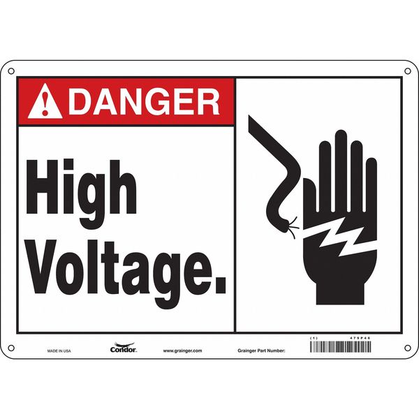 Safety Sign, 10 in Height, 14 in Width, Polyethylene, Horizontal Rectangle, English, 479P46