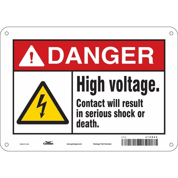Safety Sign, 7 in Height, 10 in Width, Polyethylene, Vertical Rectangle, English, 479R89