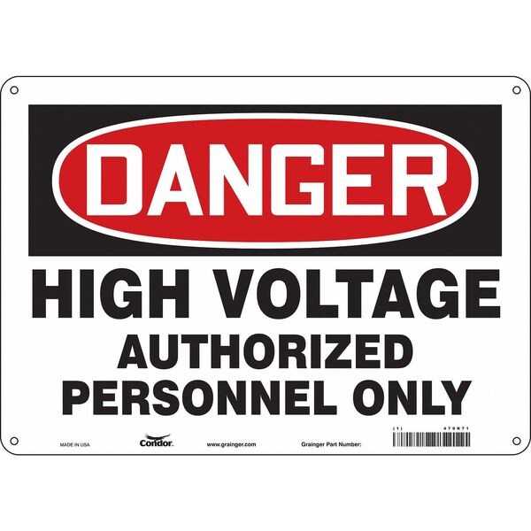 Safety Sign, 10 in Height, 14 in Width, Polyethylene, Horizontal Rectangle, English, 479R71