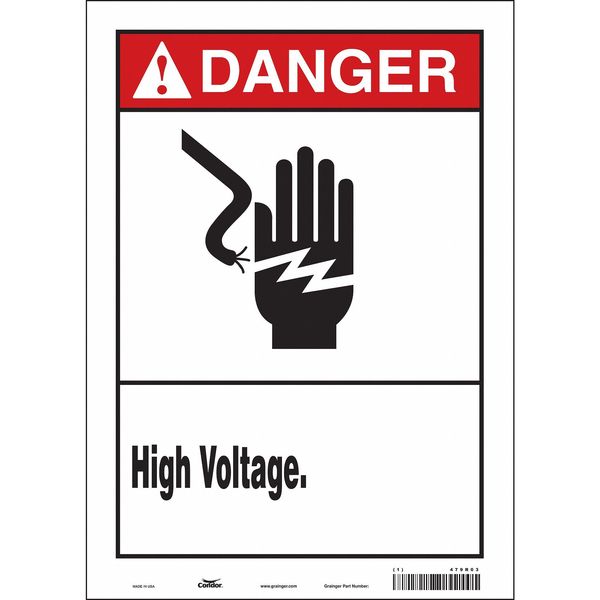 Safety Sign, 14 in Height, 10 in Width, Vinyl, Vertical Rectangle, English, 479R03