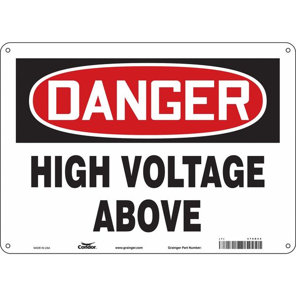 Safety Sign, 10 in Height, 14 in Width, Polyethylene, Horizontal Rectangle, English, 479R55