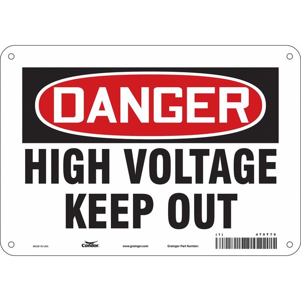 Safety Sign, 7 in Height, 10 in Width, Polyethylene, Vertical Rectangle, English, 479T70