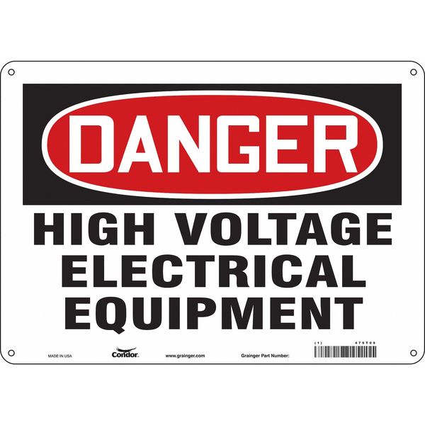 Safety Sign, 10 in Height, 14 in Width, Polyethylene, Horizontal Rectangle, English, 479T09