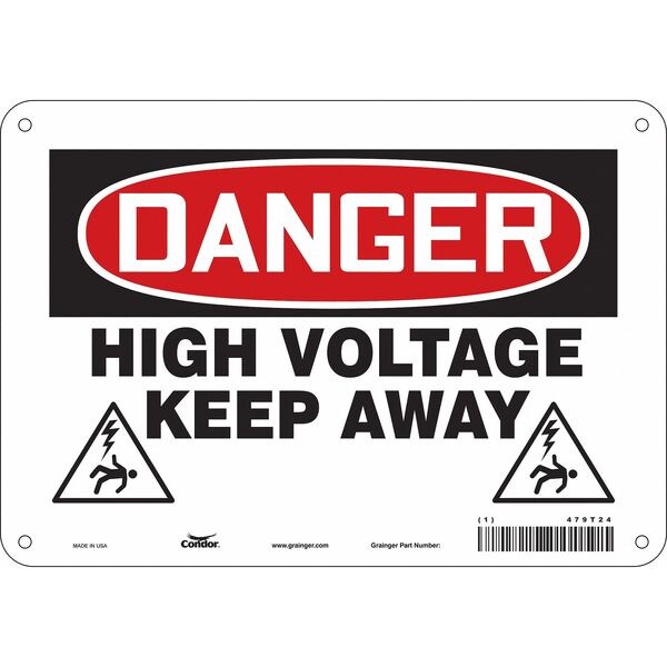 Safety Sign, 7 in Height, 10 in Width, Polyethylene, Vertical Rectangle, English, 479T24