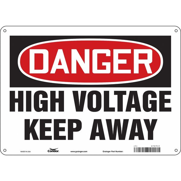 Safety Sign, 10 in Height, 14 in Width, Polyethylene, Horizontal Rectangle, English, 479T31