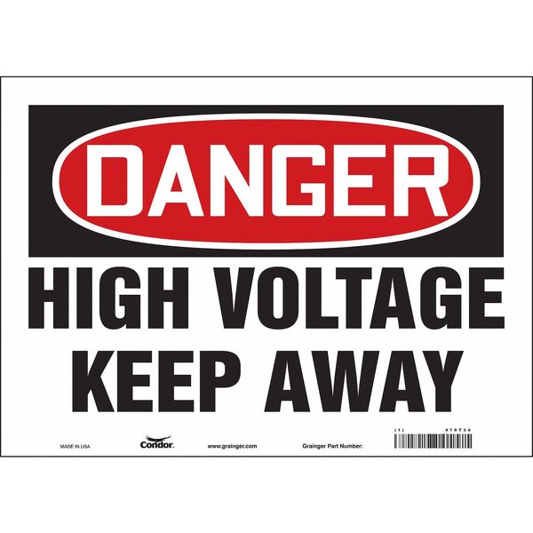 Safety Sign, 10 in Height, 14 in Width, Vinyl, Horizontal Rectangle, English, 479T34