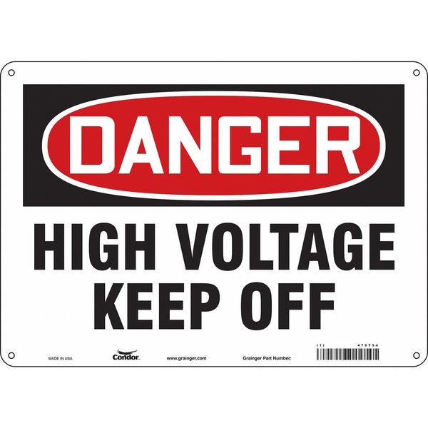 Safety Sign, 10 in Height, 14 in Width, Polyethylene, Horizontal Rectangle, English, 479T54