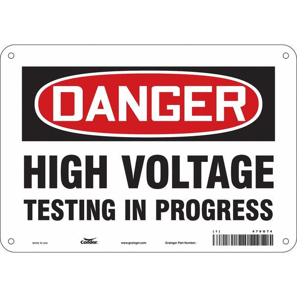 Safety Sign, 7 in Height, 10 in Width, Polyethylene, Vertical Rectangle, English, 479U74