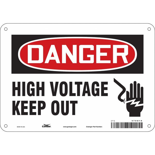 Safety Sign, 7 in Height, 10 in Width, Polyethylene, Vertical Rectangle, English, 479U16