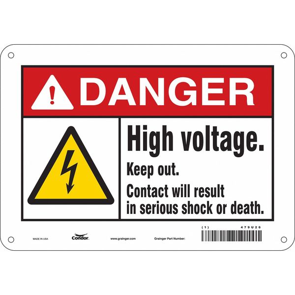 Safety Sign, 7 in Height, 10 in Width, Polyethylene, Vertical Rectangle, English, 479U26