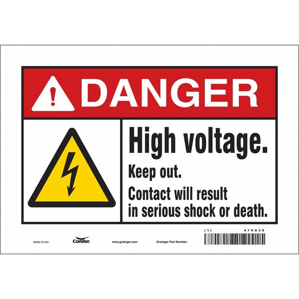 Safety Sign, 7 in Height, 10 in Width, Vinyl, Vertical Rectangle, English, 479U30