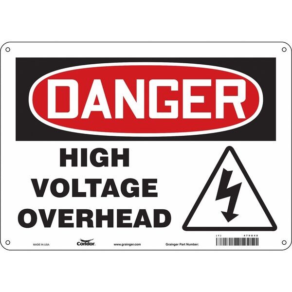 Safety Sign, 10 in Height, 14 in Width, Polyethylene, Horizontal Rectangle, English, 479U48